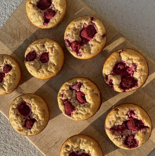 Raspberry Orange Protein Muffins