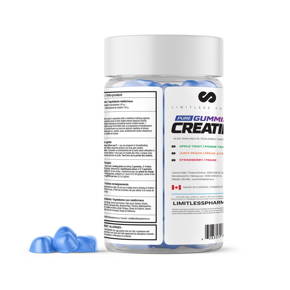 PURE GUMMIES (CREATINE) - Blue Raspberry - back
