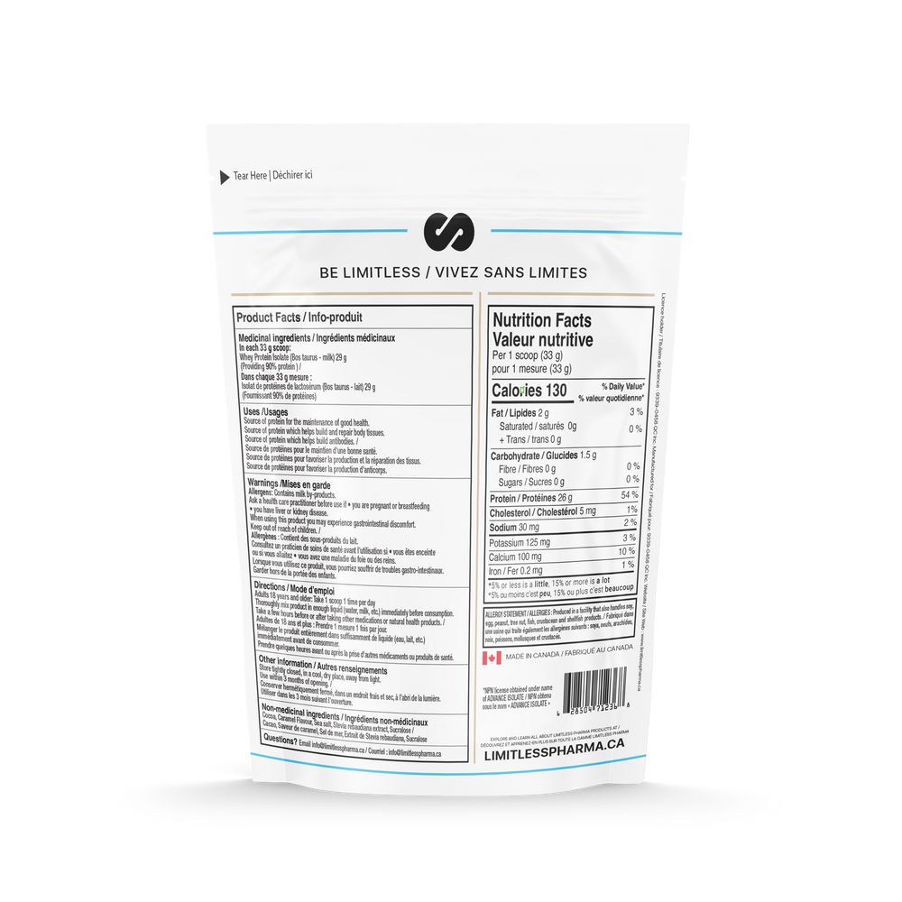 PURE WHEY ISOLATE 2 LB - Chocolate Whipped Caramel - back