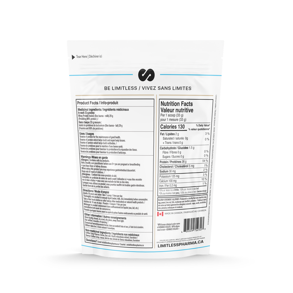 PURE WHEY ISOLATE 2 LB - Coffee Chocolate Crisp - back