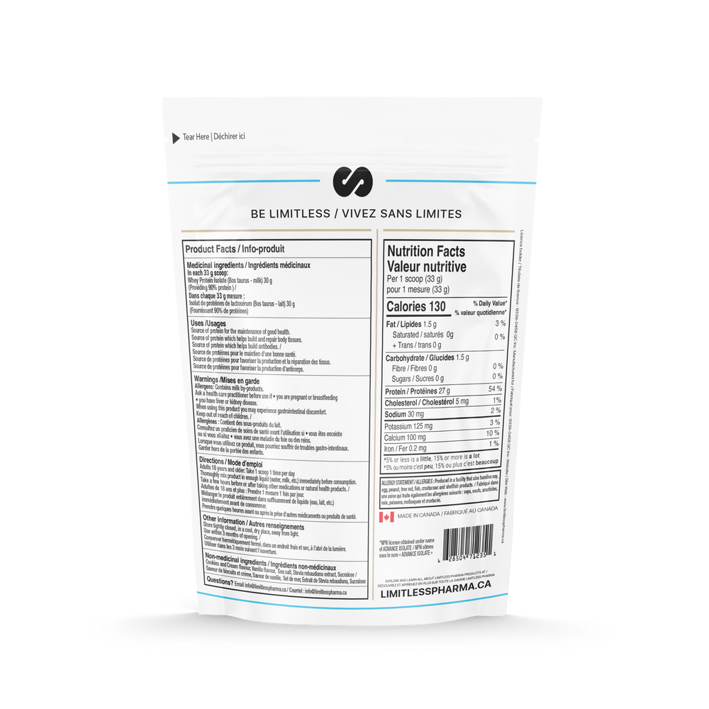 PURE WHEY ISOLATE 2 LB - Cookies N' Cream - back