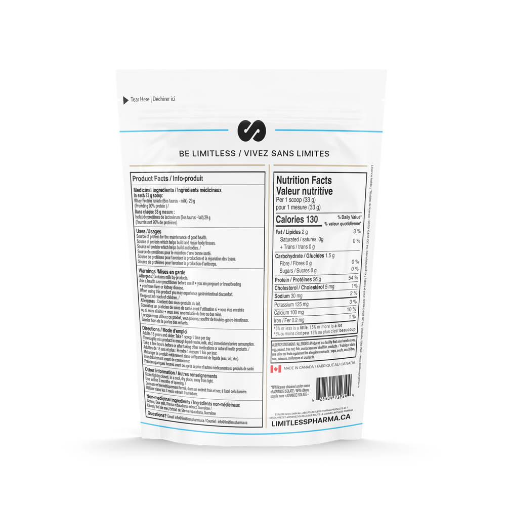PURE WHEY ISOLATE 2 LB - Double Chocolate - back