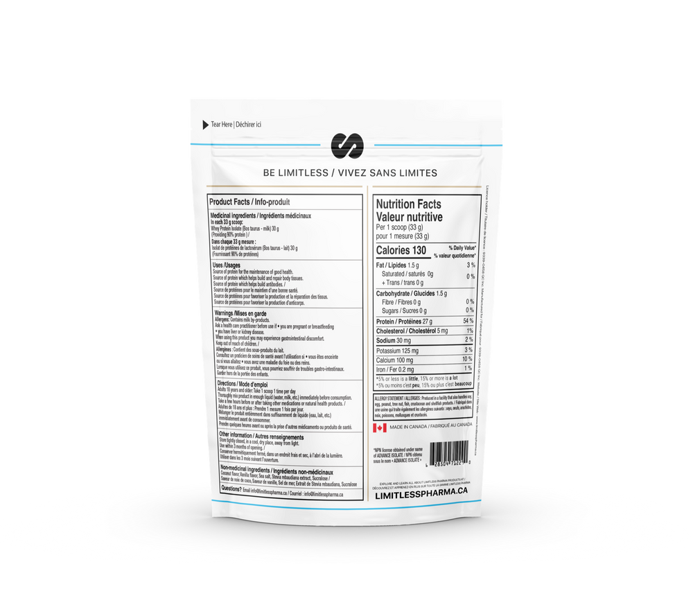 PURE WHEY ISOLATE 5 LB - Coconut Island - back