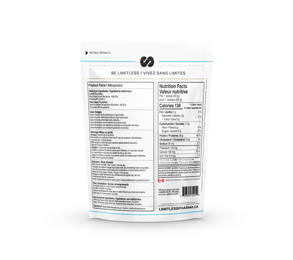 PURE WHEY ISOLATE 5 LB - Coffee Chocolate Crisp - back