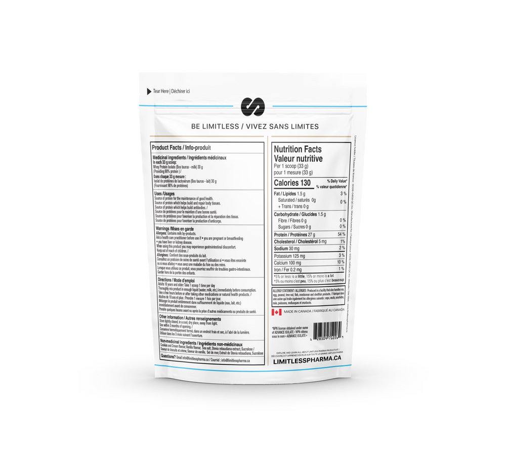 PURE WHEY ISOLATE 5 LB - Cookies N' Cream - back