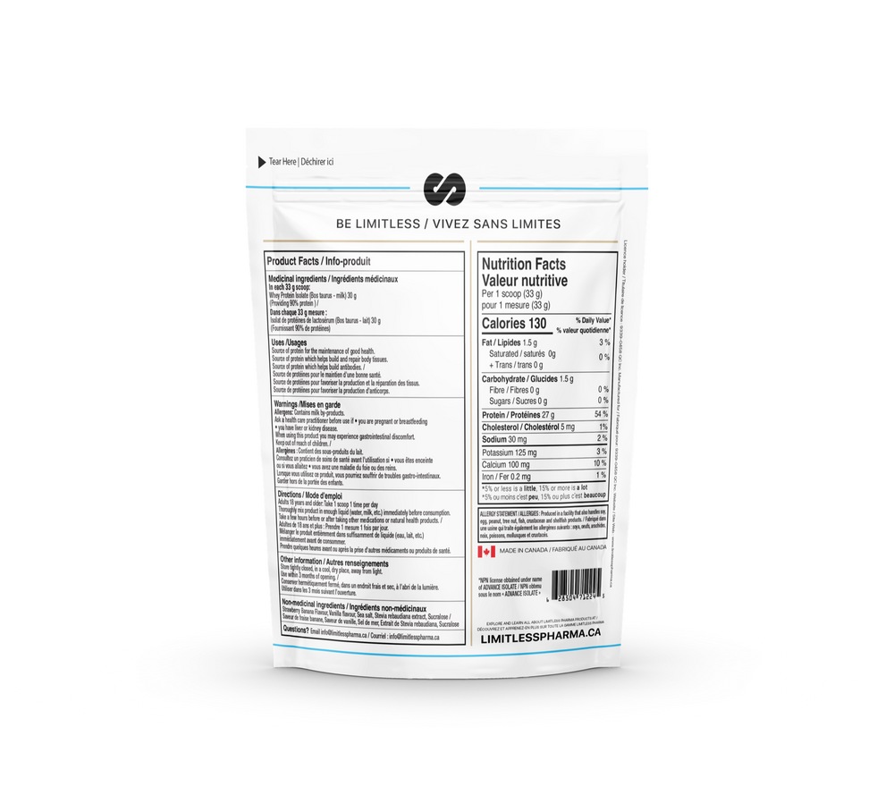 PURE WHEY ISOLATE 5 LB - Strawberry Banana - back
