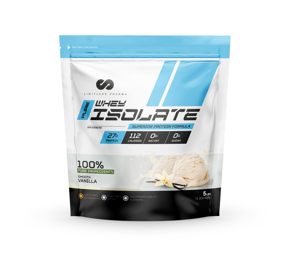 Buy 100% Filtered Pure Whey Protein Isolate 5lbs (WPI) – Limitless Pharma -  Supplements store